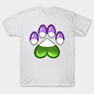 LGBTQ+ Pride Heart Paws - Genderqueer T-Shirt